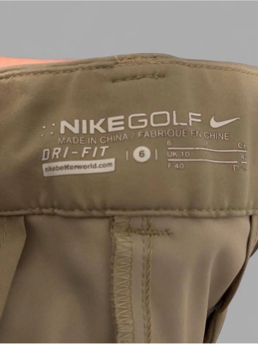 Nike Khaki golf pants dri-fit